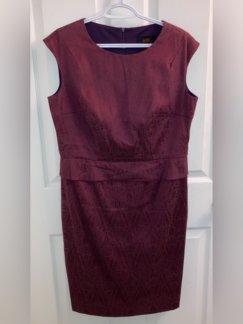 NWT Aditi red maroon business casual, cocktail dress with lining from Sri Lanka